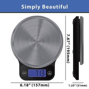 डिजिटल रसोई तराजू रसोई भोजन तराजू वजन ग्राम और Oz स्टेनलेस स्टील इलेक्ट्रॉनिक रसोई पैमाने पर - Product Image 2