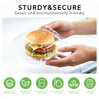 Emballage en blister transparent jetable en PET pour hamburgers, cheeseburgers, nouilles, tartes aux fruits, rouleaux de cannelle, restauration rapide, vente au détail, épicerie