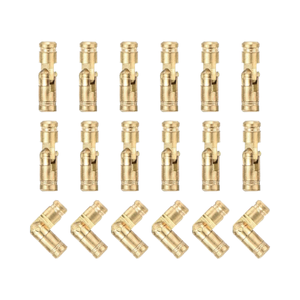 UXCELL-<span class=keywords><strong>Bisagra</strong></span> cilíndrica de latón invisible de 15x4mm, soporte plegable oculto, bisagras ocultas cilíndricas para muebles de bricolaje, 18 unidades - Product Image 1