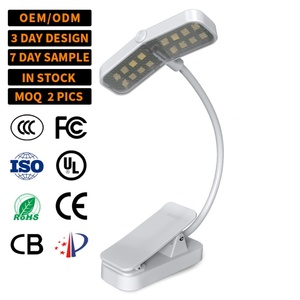 Lámpara de Lectura LED Recargable USB EGH, Lámpara de Cabecera Portátil y Flexible para Sala de Lectura, Luces Pequeñas Plegables para Libros en Rojo - Product Image 1