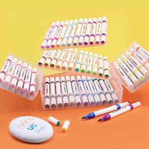 MONDOF 2026 Custom Color Plastic Fine Tip Dual Tip Acrylic Art Marker Painting Pen Set - Product Image 2