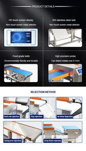 Detector de Metales para la Industria Alimentaria, Máquina para Detectar Metales en Café, Carne, Snacks, Pan, Frijoles, Alimentos Congelados, Modelo DYX-MD01 // Co - Product Image 2