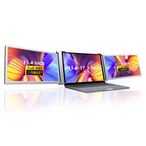 14'' portable tri-screen monitor for laptops for dual displays triple displays extended monitor