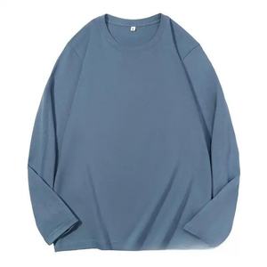 Customized New Style Sports Wear <b>Men</b> 100% Cotton Plus Size <b>Top</b> <b>Long</b> <b>Sleeves</b> Fabric T-shirt Pure Color T-shirt - Product Image 5