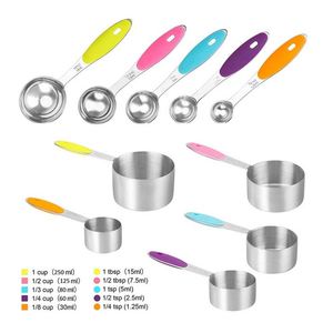 Promotion Durable and Elegant 5 Piece <b>Measuring</b> Cups and <b>Spoons</b> Set for Baking Cooking and Coffee Made of Stainless Steel - Product Image 2