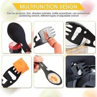 Multifonctionnel Fourchette Cuillère Cuillère Ouvre-bouteille Clé Dentée Extérieure Pique-Nique Camp Cuisson Ustensiles De Cuisine Fourchette Cuillère