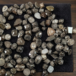 Perles en vrac de sel et poivre, facettées, fantaisie, antiques, naturelles, qualité AAA+, grises, 2,5-4 mm, 0,5-0,9 ct, pour la fabrication de bijoux, vente en gros, troisième qualité - Product Image 2