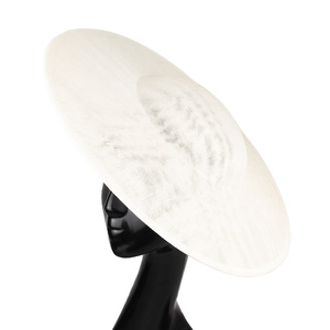 Vente en gros 40cm extra large bleu blanc <span class=keywords><strong>beige</strong></span> rouge église Derby Fascinator Sinamay chapeau Base chapellerie fournitures - Product Image 4