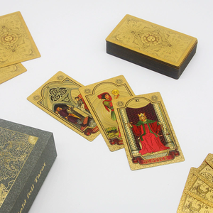 Cartes <span class=keywords><strong>de</strong></span> tarot en feuille d'or 12*7cm, imperméables, en PVC, impression plastique, <span class=keywords><strong>jeu</strong></span> <span class=keywords><strong>de</strong></span> divination <span class=keywords><strong>de</strong></span> tarot, vente chaude - Product Image 3