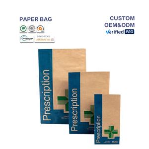 Huahao petit sac en papier de médecine médicale kraft blanc écologique avec logo imprimé personnalisé pour <span class=keywords><strong>pharmacie</strong></span> - Product Image 1