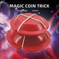 BrilliantMagic Accessoire de tour de magie classique pour le tour du pouce de fuite de la pièce de monnaie, en plastique ABS rouge durable, unisexe, pour la disparition de la pièce, avec instructions