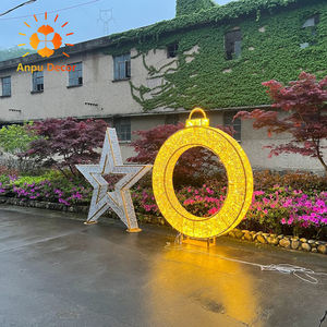 Décorations extérieures <span class=keywords><strong>parc</strong></span> <span class=keywords><strong>centre</strong></span> commercial <span class=keywords><strong>centre</strong></span> d'affaires tout IP65 étanche niveau 3D grand anneau debout arc Led motif lumière - Product Image 1