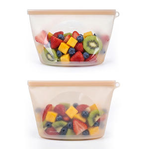 Sacs de conservation en silicone de qualité alimentaire, haute transparence, double <span class=keywords><strong>fermeture</strong></span>, design à <span class=keywords><strong>tirette</strong></span>, réutilisables, étanches, hermétiques, prix usine - Product Image 2