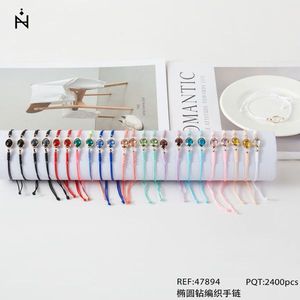 Bracciale Intrecciato con Diamanti Ovali 2400pz Multicolore Gioielli alla Moda Regalo per Donne - Product Image 3