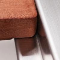 Évier de cuisine professionnel en acier inoxydable 304, finition brossée, couleur or noir, avec évier à rebord et égouttoir, faible MOQ