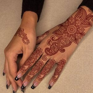Tatuajes Temporales de Henna con Lámina Dorada Personalizados, Ecológicos, al por Mayor, Diseños Artísticos para Mujeres, Chicas y Novias - Product Image 6