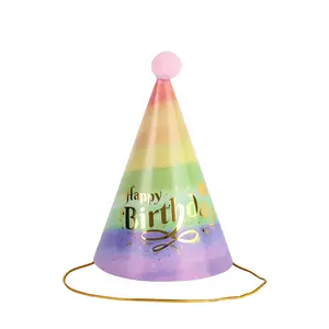 Лучшая цена, красочные бумажные кепки для творчества для детей, взрослых, праздничные шляпы на день рождения