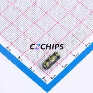 Condensateur électrolytique en aluminium à montage traversant CD26G1HM220D110T, montage traversant, D5xL11mm 22uF 20% 50V 186mA-100kHz - Product Image 2