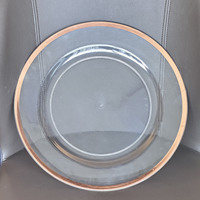 Assiette de présentation décorative de luxe vintage en plastique transparent doré, style rétro, pour mariage, fête, Noël
