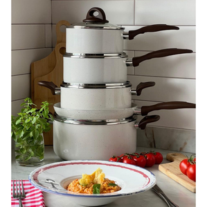 9 Piece Cooking Pots Glass Lids Bakelite Handles Dishwasher Oven Safe for Gas <b>Induction</b> Stoves Ceramic <b>Cookware</b> <b>Set</b> - Product Image 4