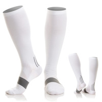 Chaussettes de sport longues jusqu'au genou, unisexes, professionnelles, à compression musculaire, pour la course à pied, le fitness, amincissantes, vente en gros
