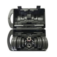 Haltère réglable en fonte de haute qualité 20kg Mancuernas Set Gym avec boîte en plastique noir