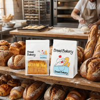 Sachets en papier biodégradables avec fermeture à lien métallique et fenêtre transparente, style boulangerie, résistants à la graisse, pour boulangeries (vente en gros)