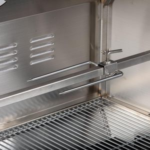 Barbecue à charbon de bois d'extérieur en acier inoxydable 125 lb avec couvercle à capot et fenêtre en verre pour rôtir <span class=keywords><strong>poulet</strong></span>, agneau, cochon, bœuf - Product Image 5
