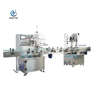 Full automatic liquid quantitative oil water whisky filling 3 in 1 glass PET plastic vial bottle washing filling capping machine