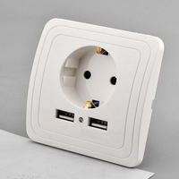 Prise murale double USB, panneau de prise murale standard européen, prise blanche, alimentation électrique, adaptateur de chargeur mural