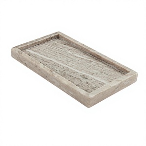 Affordable Travertine Vanity <b>Tray</b> for Bathroom Countertop <b>Perfume</b> Jewelry Cosmetics and Decorative Home Storage - Product Image 1