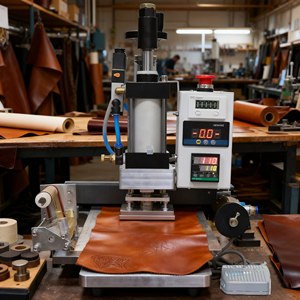 Machine pneumatique de gaufrage à chaud pour cuir, papier et bois – Presse à chaud pneumatique - Product Image 1
