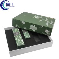 Caja de Regalo Reutilizable con Tapa Verde, Impresión de Logotipo Personalizado, Empaque para Regalos Navideños o Productos Cosméticos