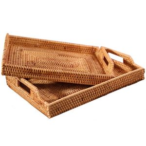 JN JN4050 Keranjang Penyimpanan Multifungsi Anyaman Rotan Alami Ramah Lingkungan, Nampan Buah, Wadah Permen, Buah Kering, Untuk Penggunaan di Rumah dan Kantor - Product Image 3