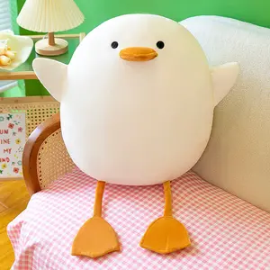 Popüler Kawaii beyaz yağ ördek peluş oyuncak süper yumuşak dolması peluş atmak yastık ofis koltuğu yastık çocuklar peluş hayvan yatmadan oyuncak
