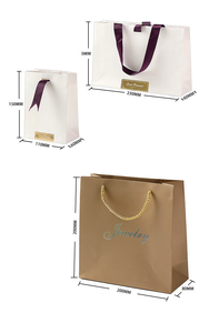 Bolsa de regalo de papel de joyería de 2 tamaños Embalaje con logotipo personalizado - Product Image 3