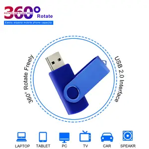 USB แฟลชไดรฟ์เมมโมรีสติ๊กเพนไดรฟ์128GB 64GB 32GB 16GB 8GB 4GB 2GB 1GB 128MB หมุนได้สำหรับยูเอสบีสติ๊กพร้อมโลโก้