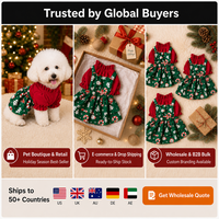 Robe de Noël pour chien, jupe rouge et verte pour animaux de compagnie de petite race, tenue de fête pour chiot, vente en gros, fabrication sur mesure, fourniture d'usine