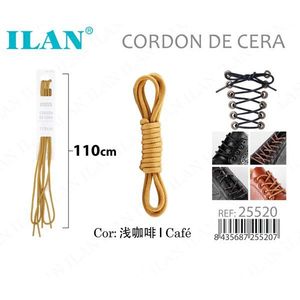 Laccio per scarpe cerato Ilan 110 cm marrone chiaro - Product Image 1