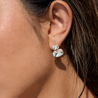 Boucles d'oreilles Huggie de luxe Gaovo Premium avec strass, résistantes au ternissement, en titane plaqué or 18 carats, design géométrique tendance