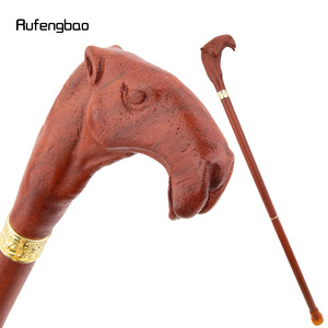 Bastón de madera con forma de leopardo y camello, bastón de madera maciza para caballeros - Product Image 1