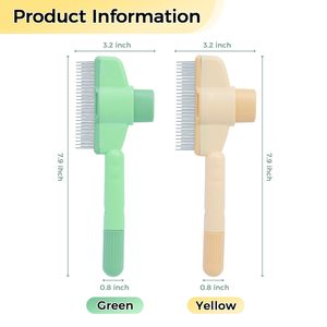 Wholesale Safe and Portable Stainless Steel Pet Hair Comb Cat/<b>Dog</b> Hair Removal Brush with Release <b>Button</b> - Product Image 2