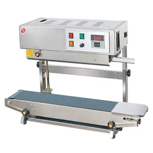 DBF900 FR900 Stainless Steel Vertical And Horizontal Type Continuous Band Sealer Continuous Poly Bags Band Sealer Machine