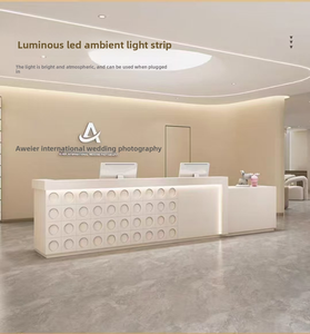 Comptoir <span class=keywords><strong>de</strong></span> réception moderne en bois pour entreprise, hôtel, magasin <span class=keywords><strong>de</strong></span> vêtements, salon <span class=keywords><strong>de</strong></span> <span class=keywords><strong>beauté</strong></span>, studio photo, espace caisse - Écologique - Product Image 2