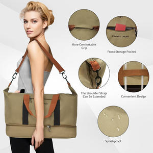 حقيبة رياضية خفيفة الوزن مقاومة للماء من قماش أكسفورد مع شعار مخصص للنساء، حقيبة ترويجية للصالة الرياضية واليوغا - Product Image 6