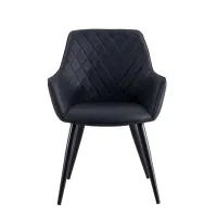 Chaise de salle à manger contemporaine en tissu velours bleu avec structure en contreplaqué et pieds en métal doré pour la maison, la cuisine ou le bureau