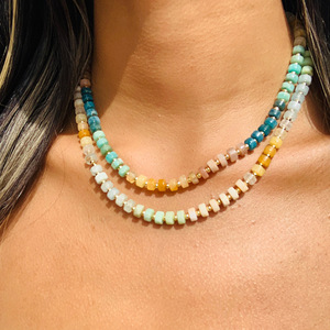 INS Style gros Beachy vacances lisse Rondelle coloré pierres précieuses perles colliers mode à la main première fête <span class=keywords><strong>des</strong></span> mères <span class=keywords><strong>bijoux</strong></span> - Product Image 1