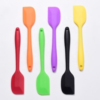 Ensemble de 6 spatules de pâtisserie en silicone résistantes à la chaleur et écologiques, grattoir antiadhésif pour façonner le beurre et mélanger la crème