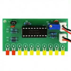 LM3915 DC 9V-12V 10 LED ses ses spektrum analizörü seviye göstergesi kiti DIY nics ronics lehimleme uygulama seti laboratuvar