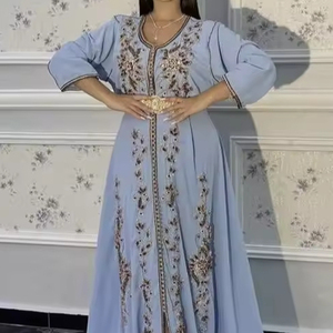 ÉLÉGANT & DÉCENT BRODERIE ZARI SUR ROBE CAFTAN AVEC PERLES DE VERRE EN CRISTAL ORNÉ, PIERRE, SEQUENCE,DABKA WORK @ 2024 - Product Image 1